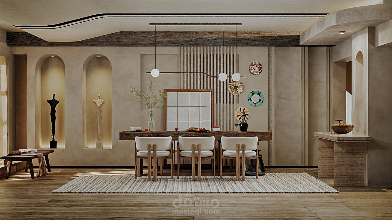 تصميم غرفه طعام على الطراز الريفي