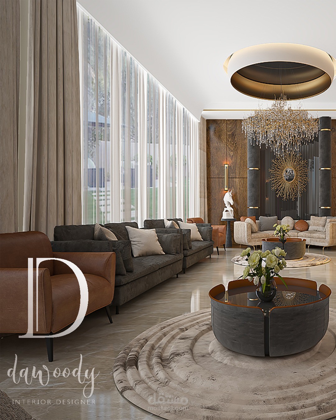 تصميم و تنفيذ مجلس رجال ( تصميم داخلى ) بالمملكة العربية السعودية .