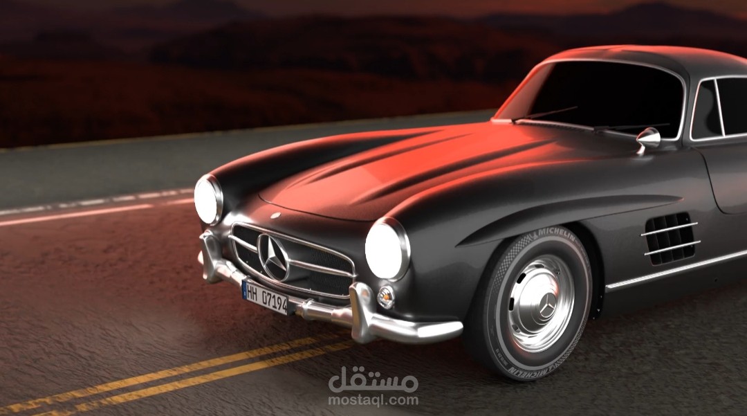 تصميم سيارة مرسيدس 3d
