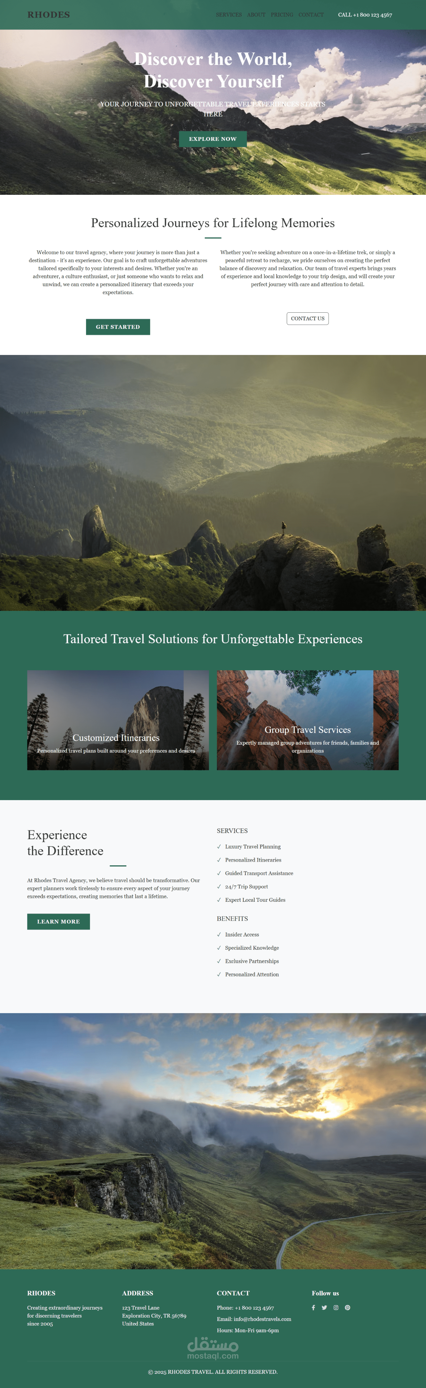 موقع للسياحه يعرض كل ما تحتاجه للسفر: خدمات حجز، عروض مميزة، ومعلومات للتواصل بأسعار تناسب الجميع