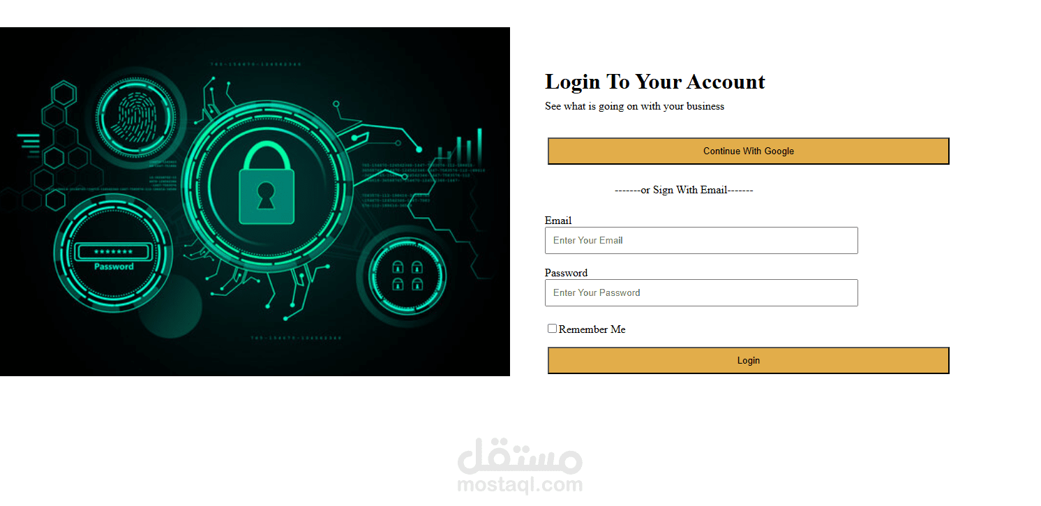تصميم صفحة login