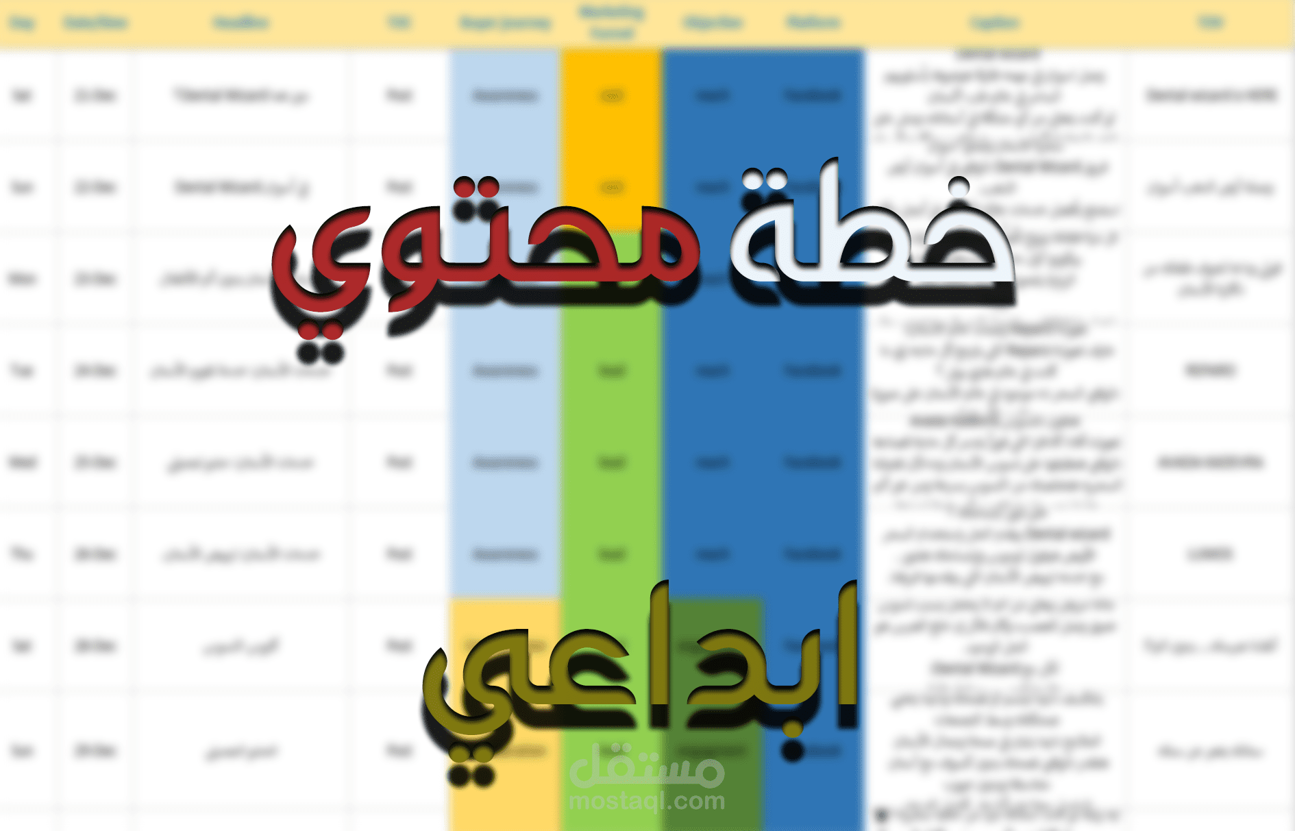 خطة محتوي ابداعي