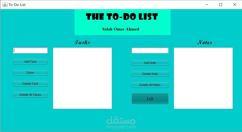 تطبيق سطح المكتب لإدارة المهام (To-Do List)