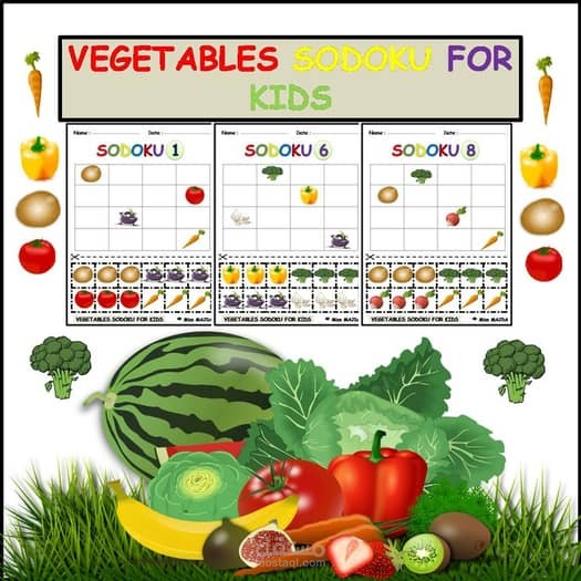 Vegetables sudoku for kids