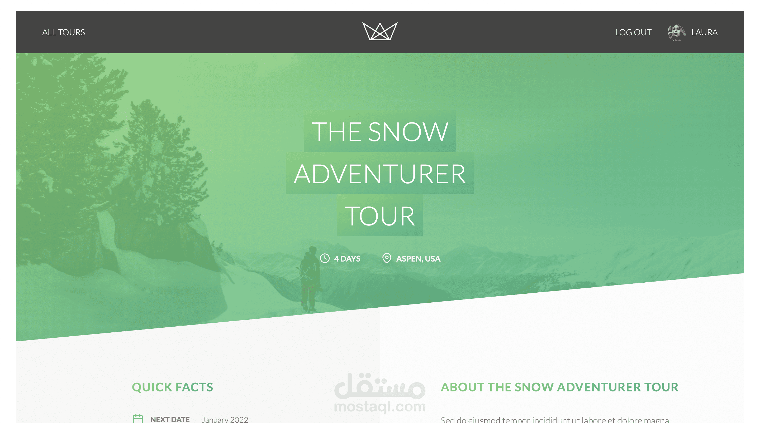 Natours website