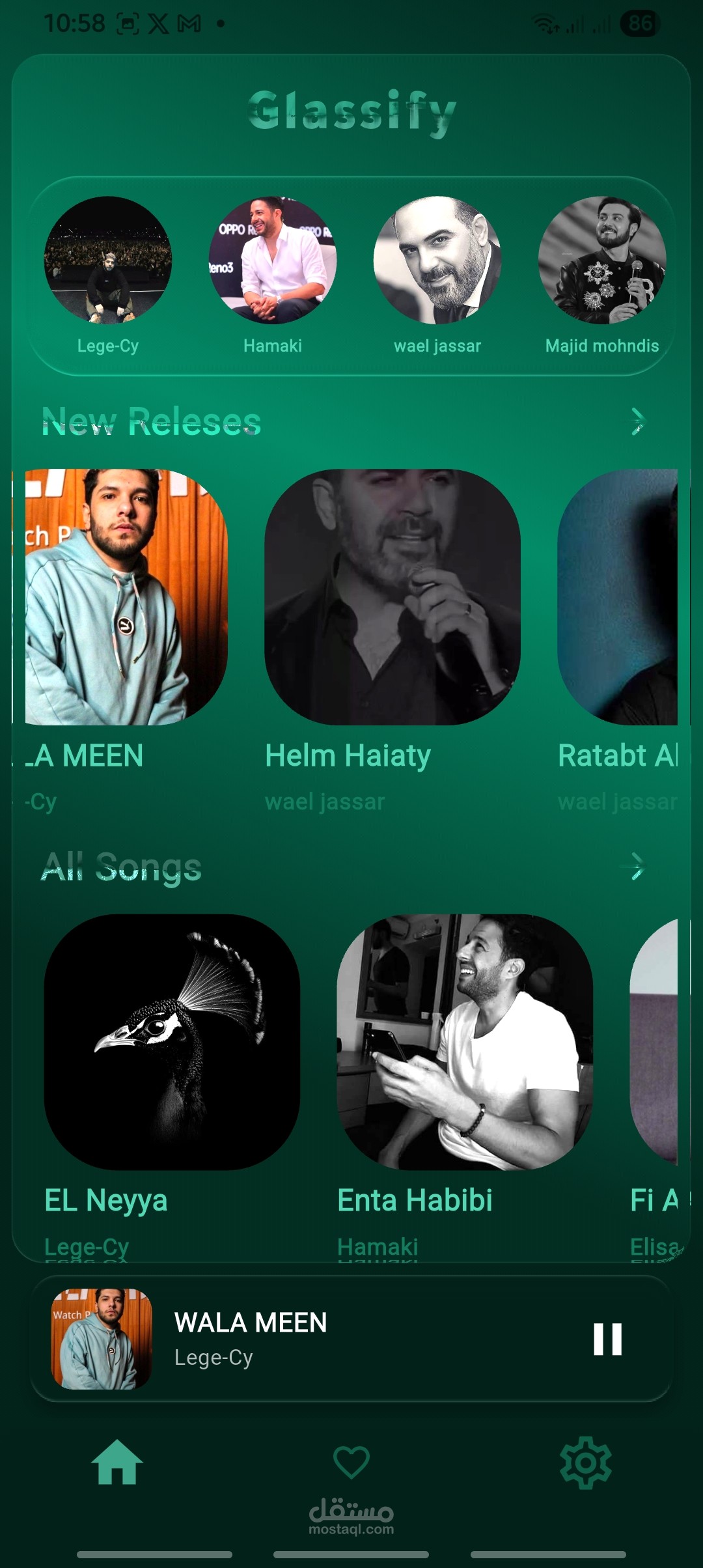 Glassify – Music App with Glassmorphism UI
