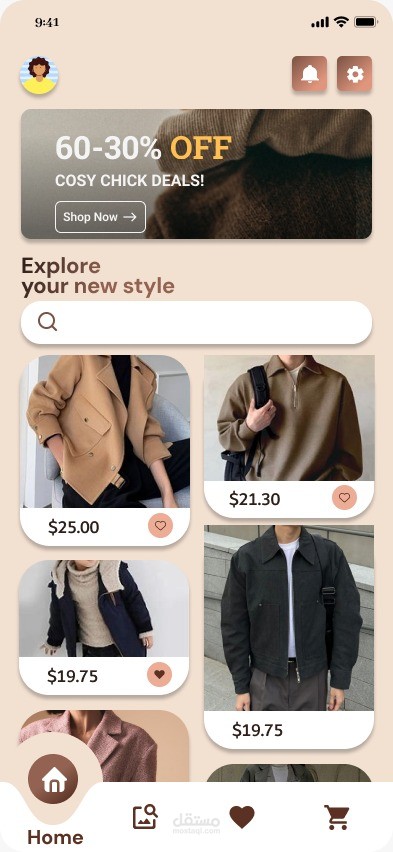 Clothes shop mobile app