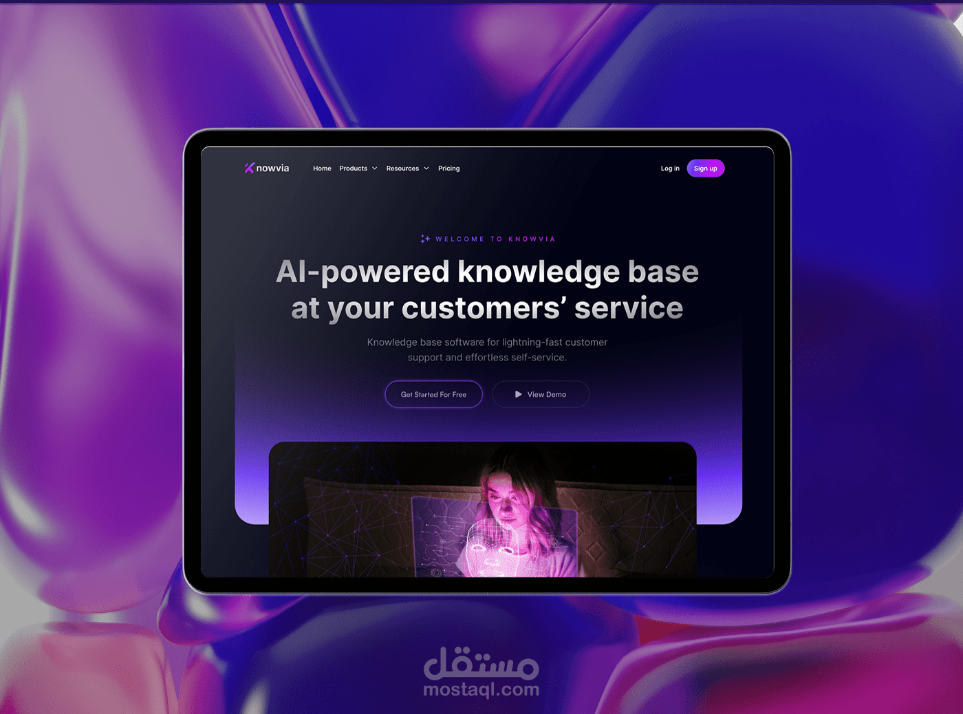 Web design for Knowvia based on AI