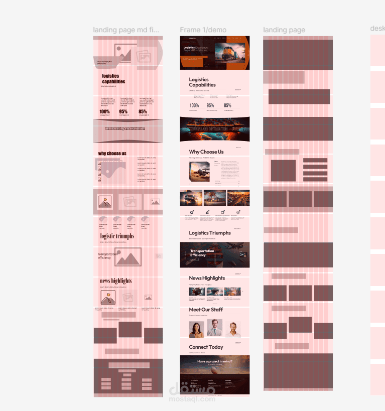 landing page (low-medium-fidelity)