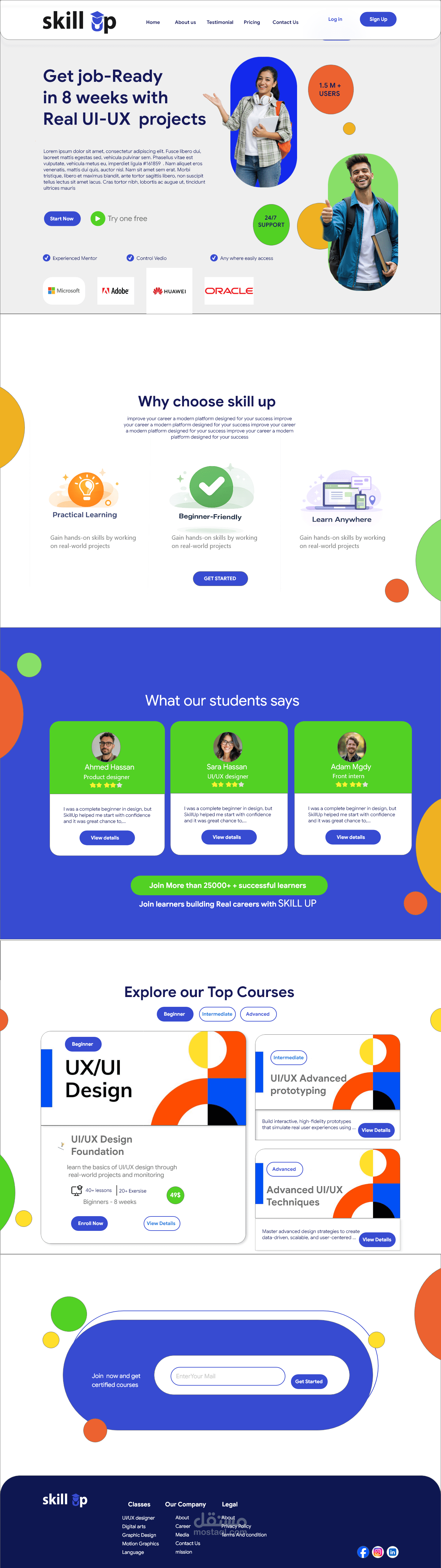 UI/UX Design for Online Learning Platform (Up Skills)