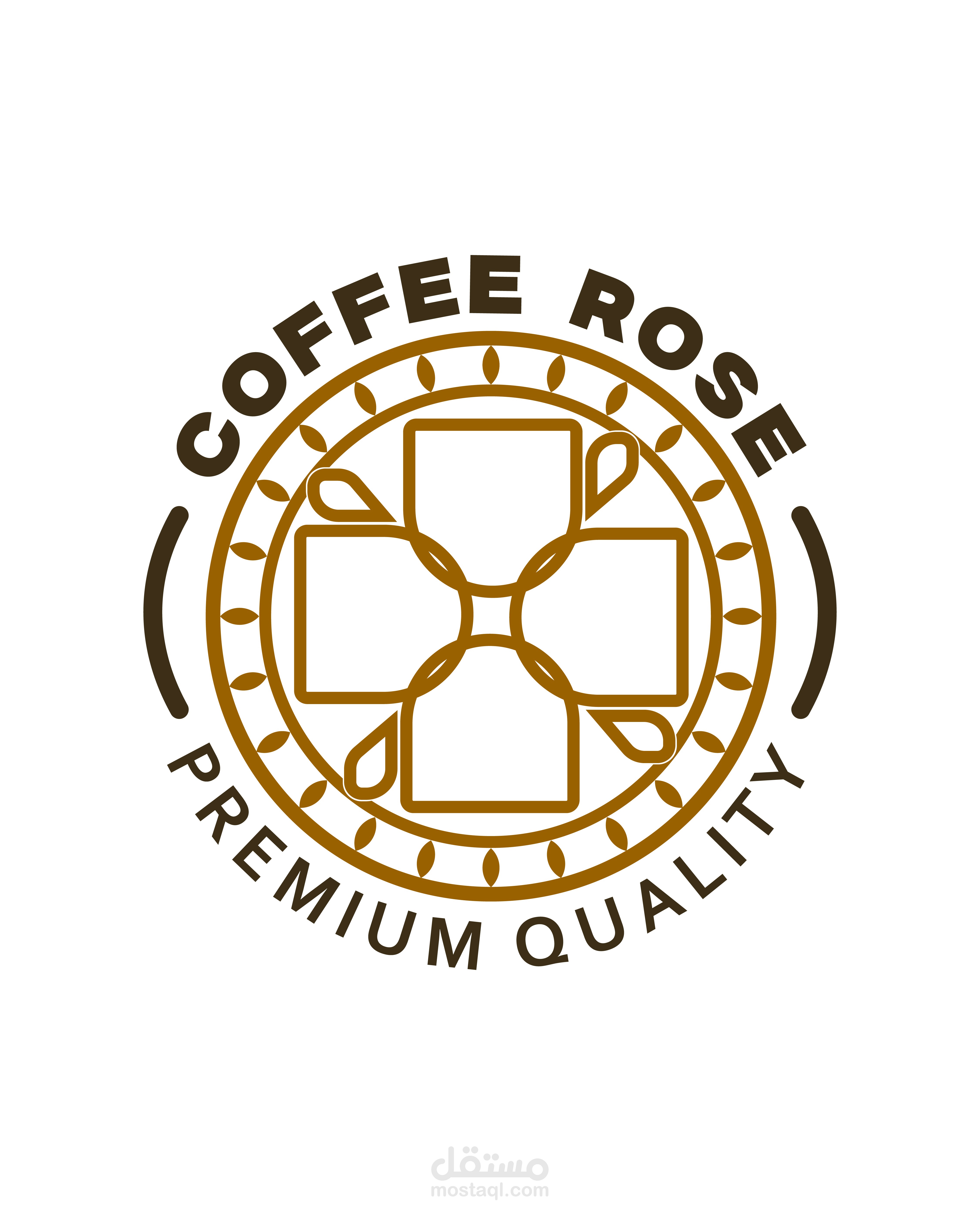 تصميم شعار احترافي لعلامة تجارية متخصصة في القهوة (Coffee Rose)