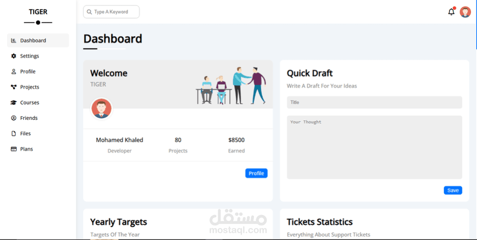Dashboard System Website