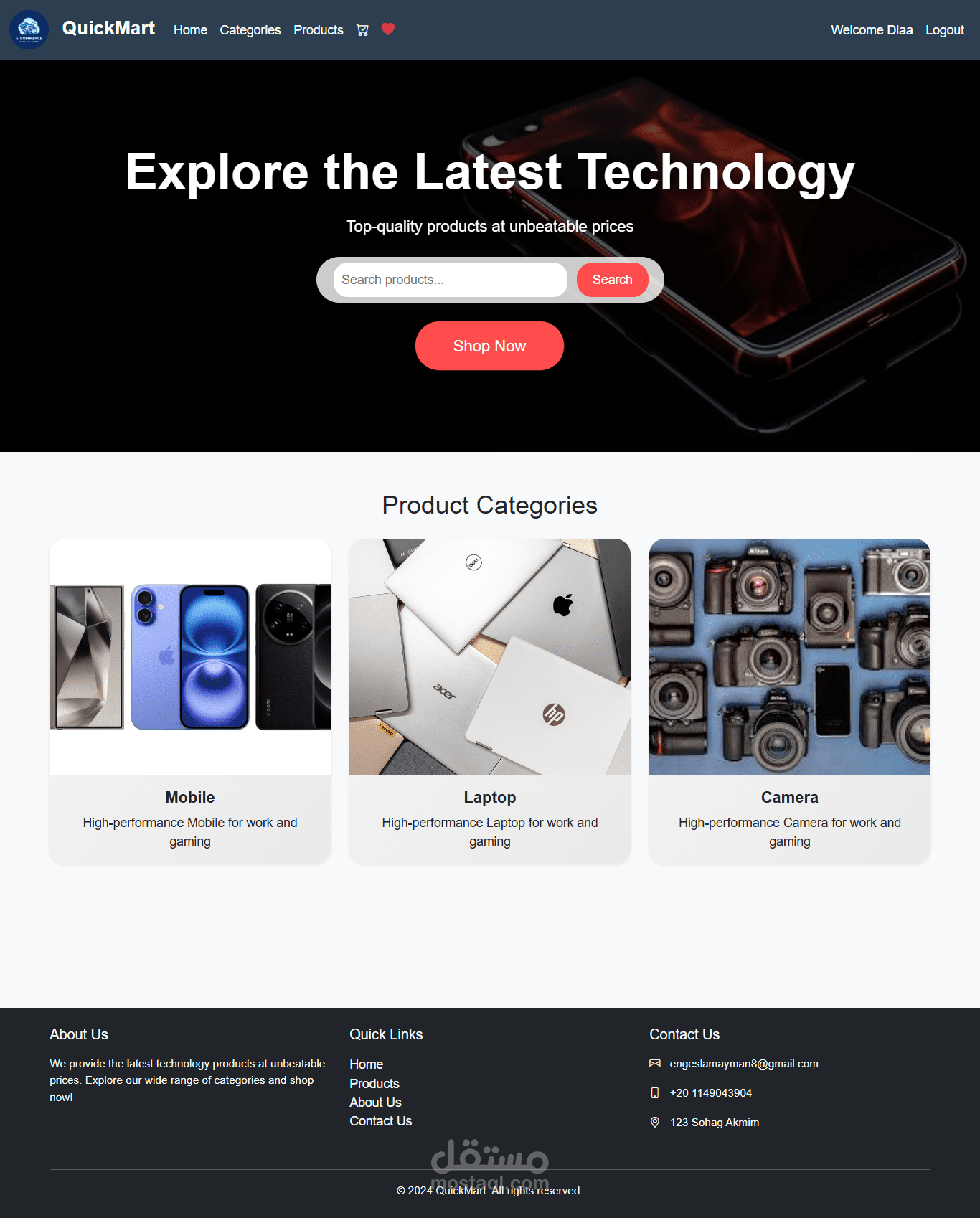 QuickMart - E-Commerce (MVC)