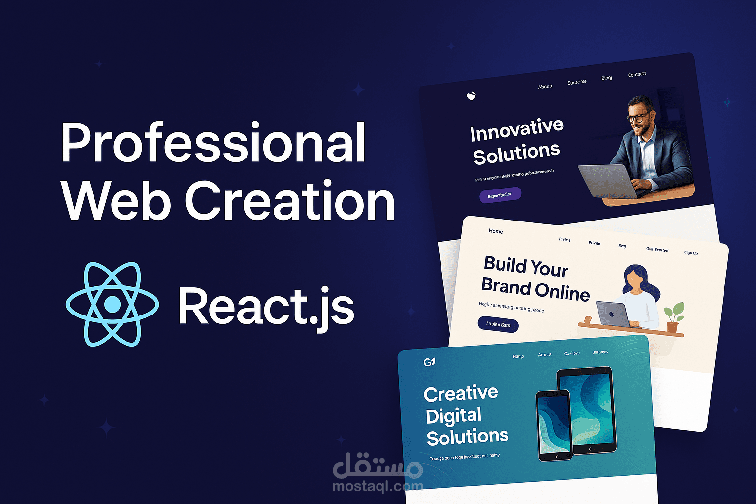 إنشاء موقع ويب احترافي بالكامل باستخدام React.js