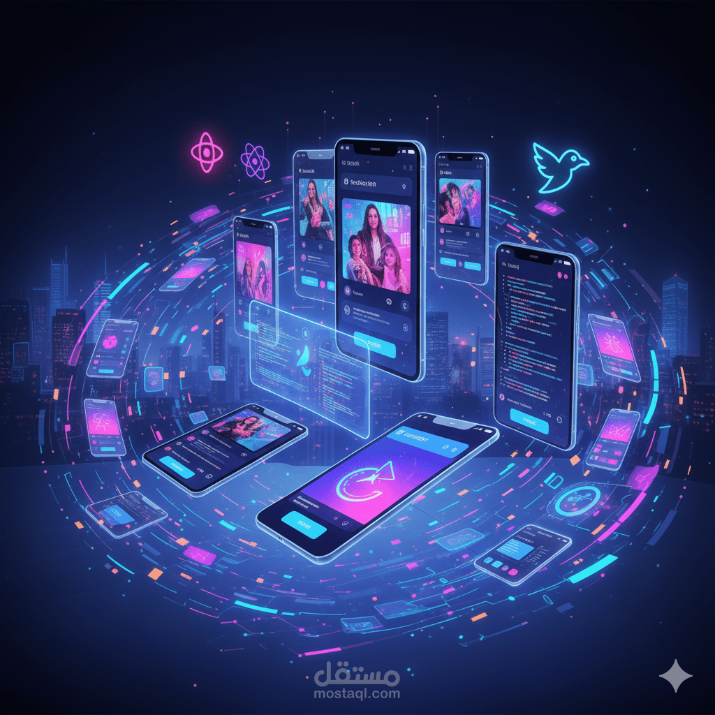 تصميم وتطوير تطبيقات موبايل احترافية باستخدام Flutter و React Native