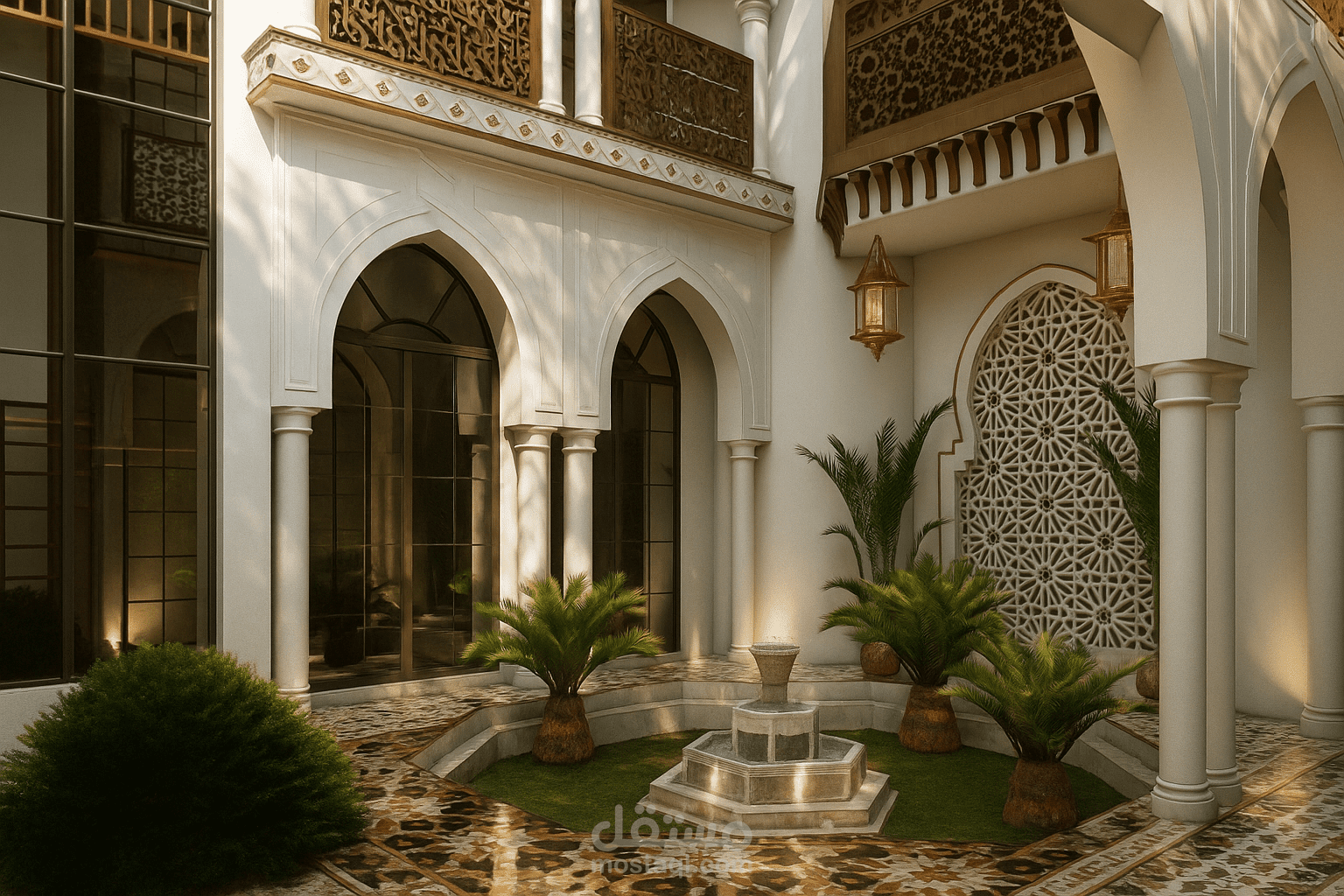 تصميم فيلا على الطرارز الاسلامى القديم