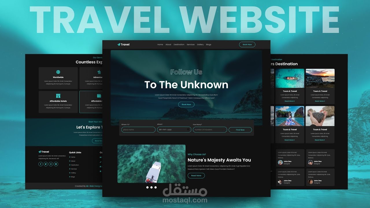 Tour  Travel Agency Website Design HTML CSS  SASS JAVASCRIPT
