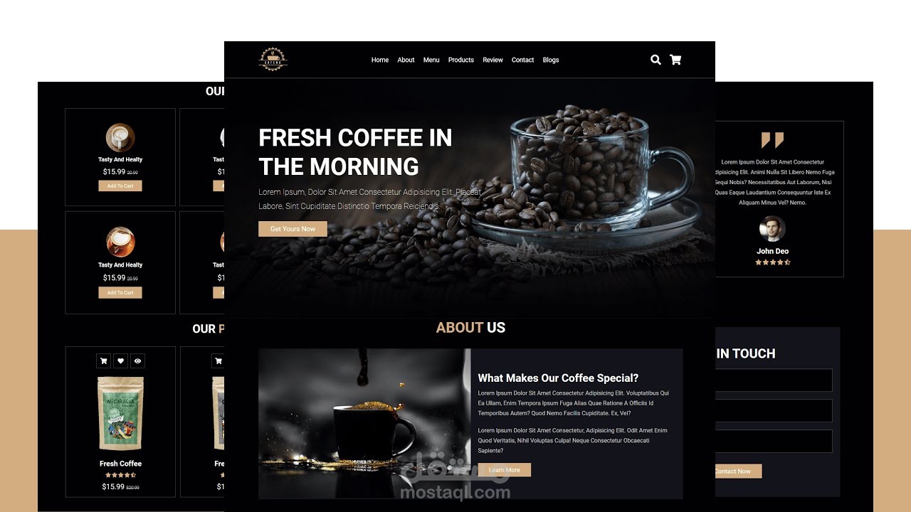 Coffee Shop Website Design