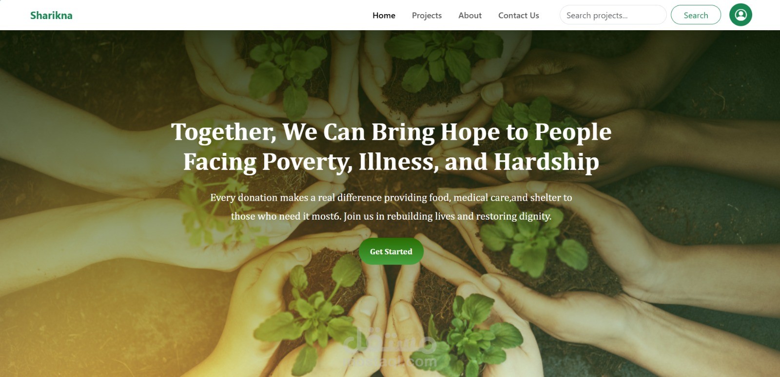 صفحة هبوط (لمؤسسة تمويل جماعى)