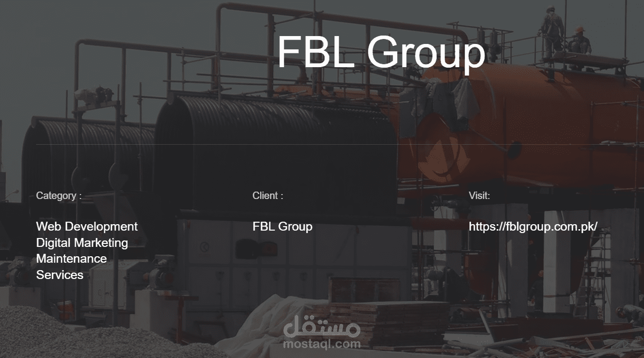 a fully functional website, built with elementor from scratch, for an industry FBL Group based in Lahore, seo optimized website