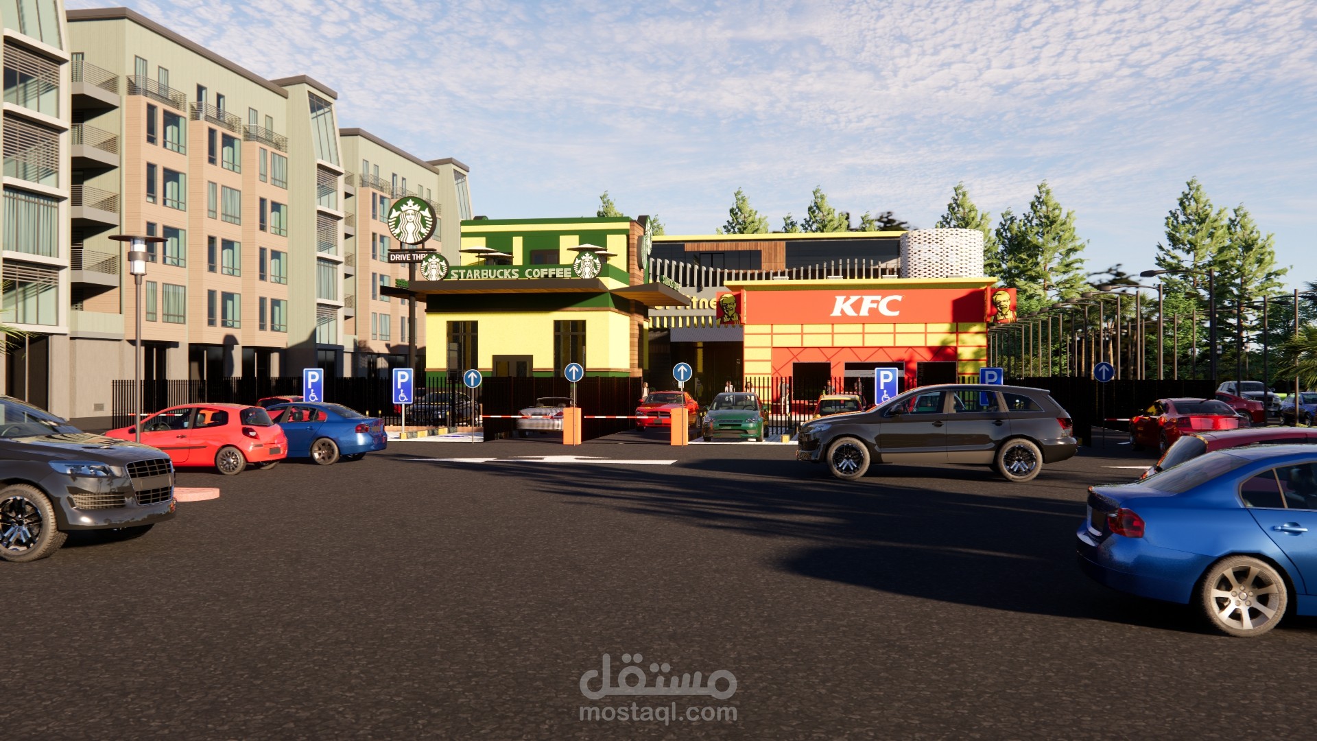 تصميم لمجموعه بوثات وجيم  في مدينة 6اكتوبر بمصر