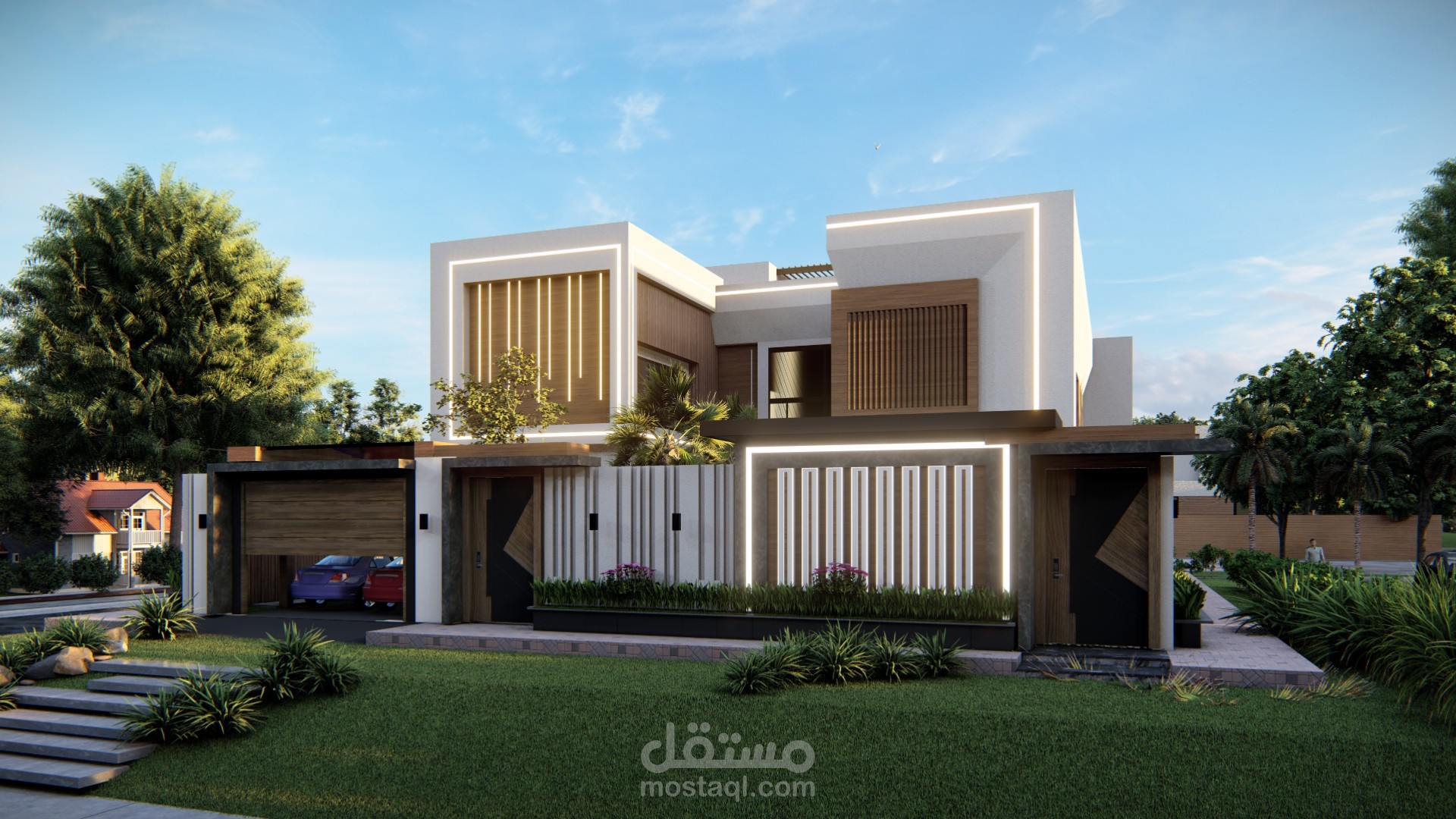 تصميم واجهة فيللا سكنيه بالمملكه العربيه السعوديه