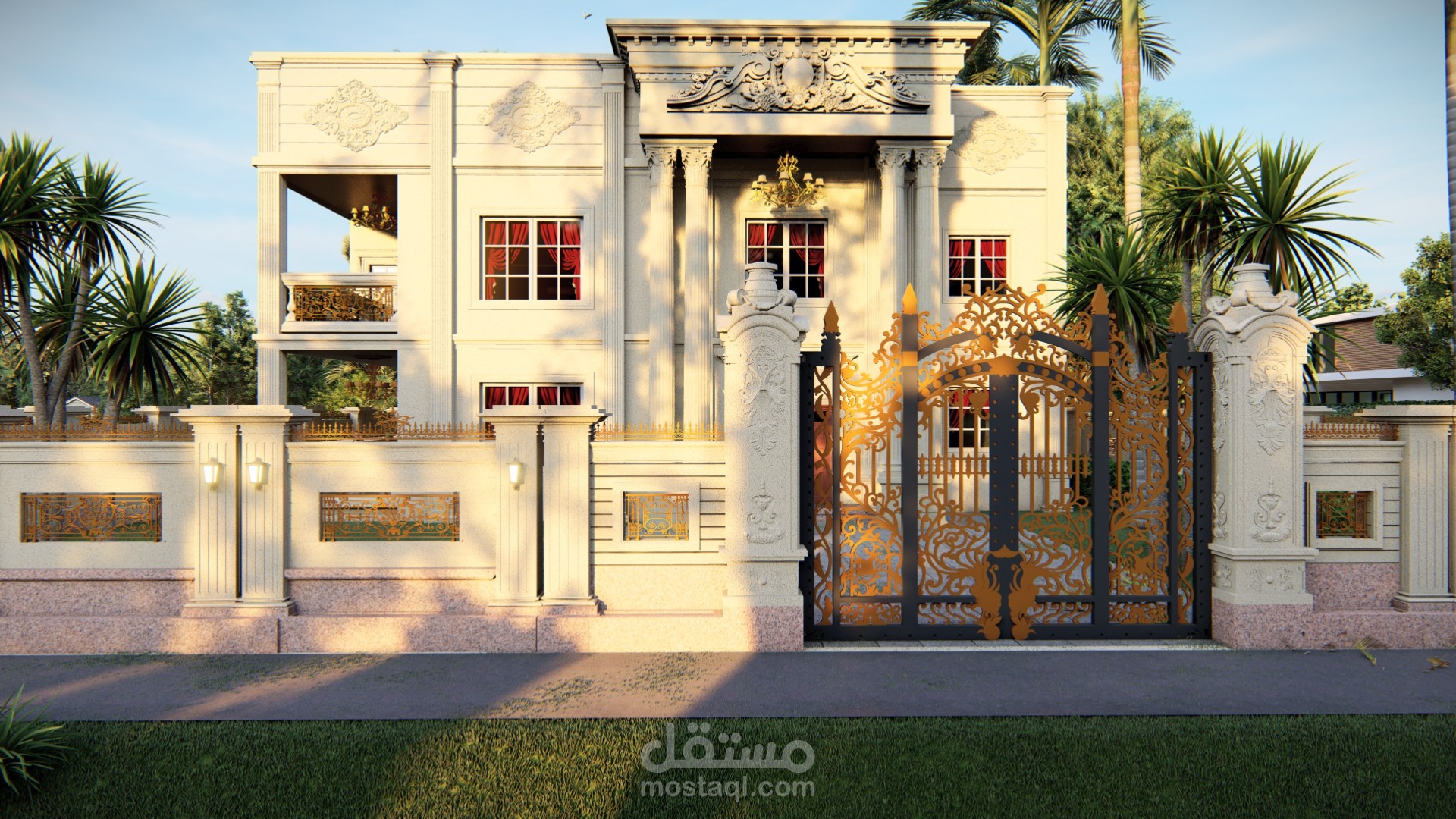 تصميم فيللا كلاسيك بالكويت