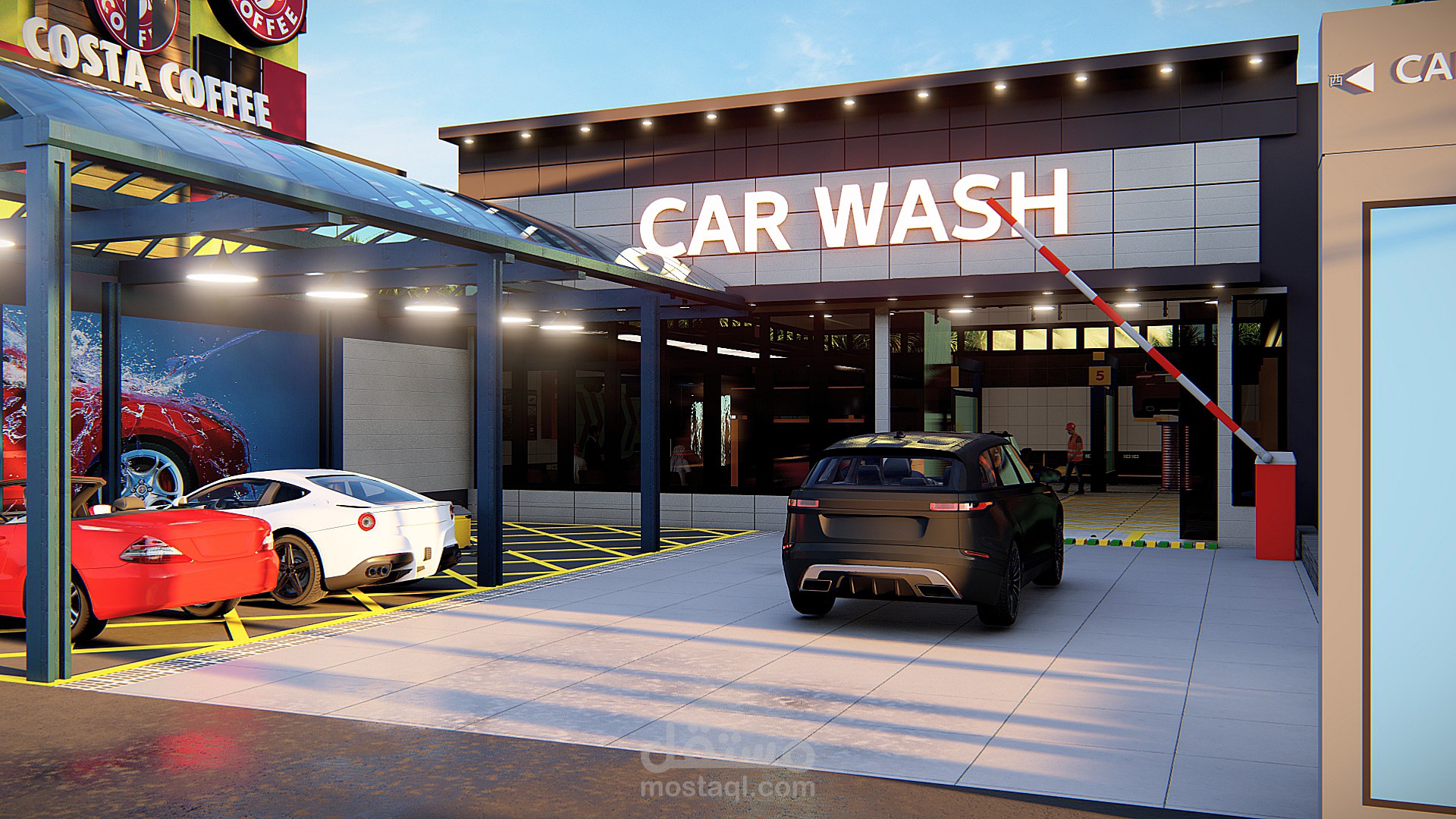 تصميم مغسله سيارات في المملكه العربية السعودية داخلي وخارجي