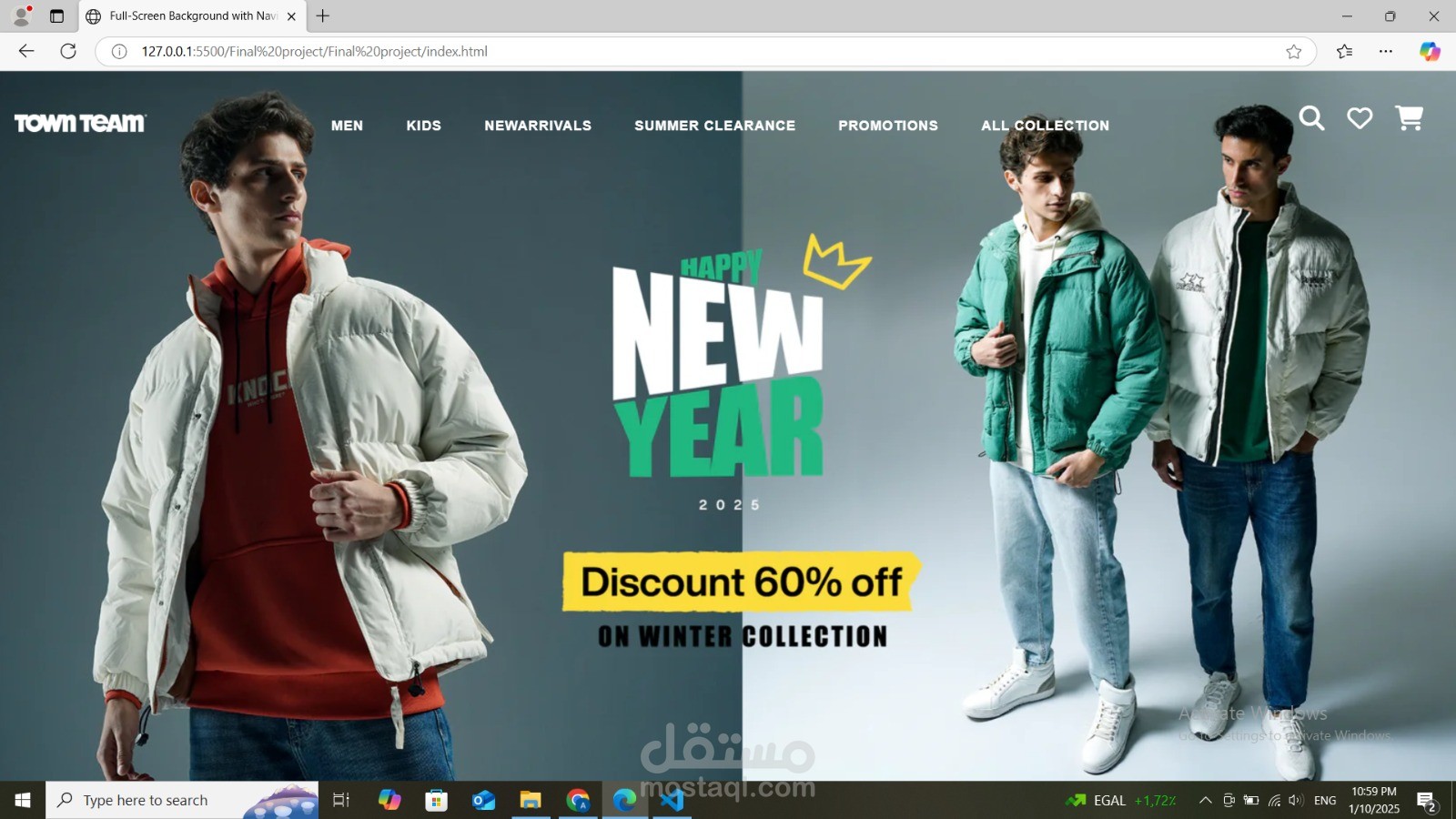 Simulation of **Town Team E-Commerce Website** using HTML, CSS, and JavaScript.