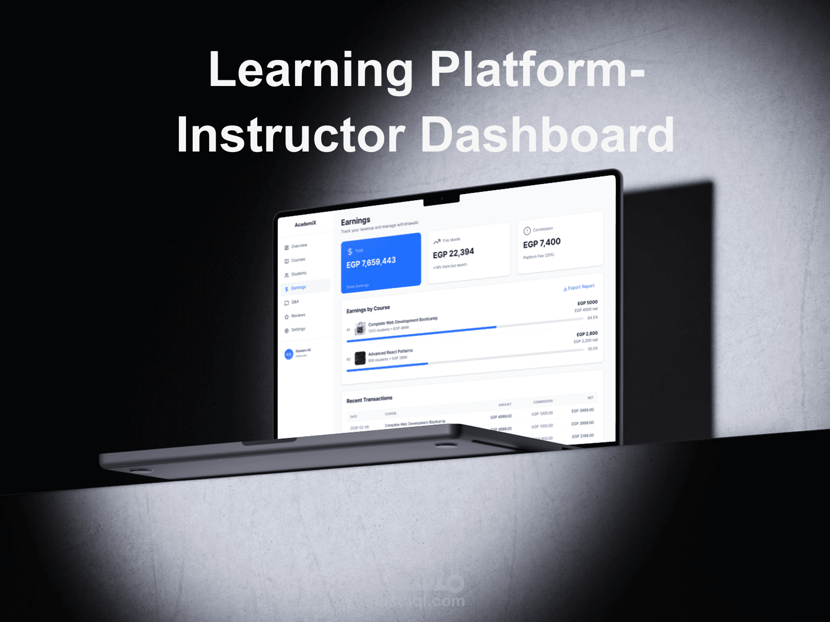 Learning platform- Instructor Dashboard