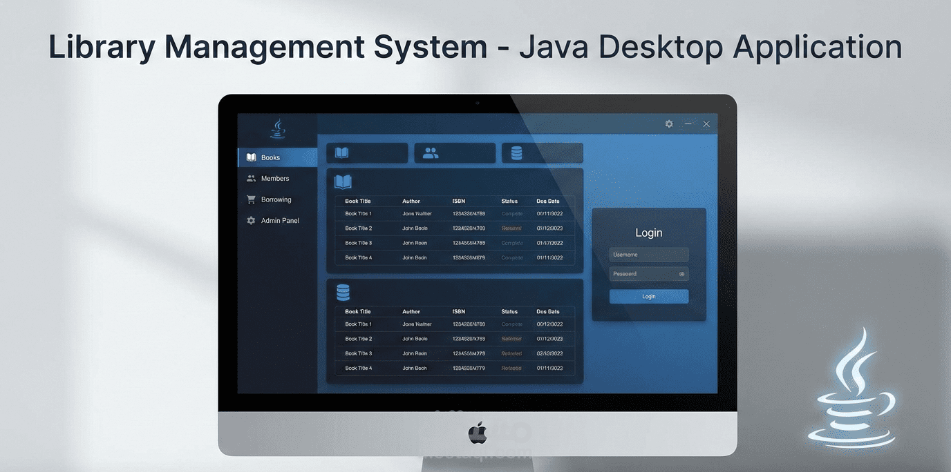 نظام إدارة مكتبات احترافي بواجهة رسومية – Java Desktop Application