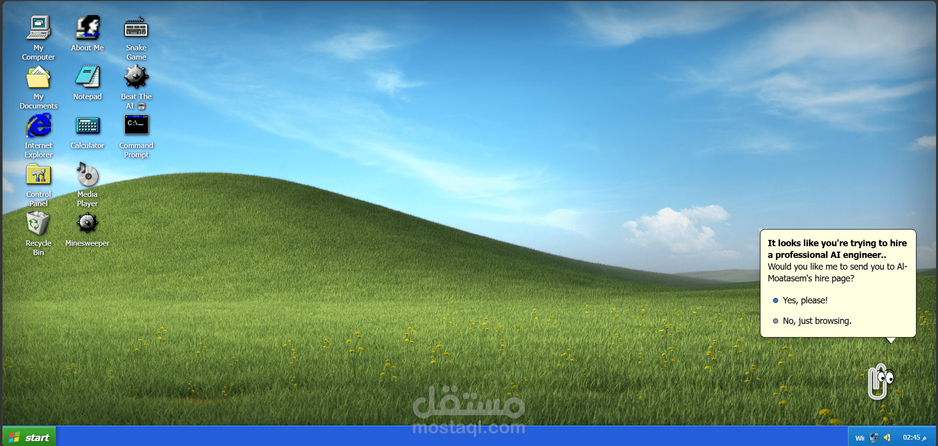 بناء نظام التشغيل Windows XP كواجهة ويب تفاعلية بالكامل (Next.js)