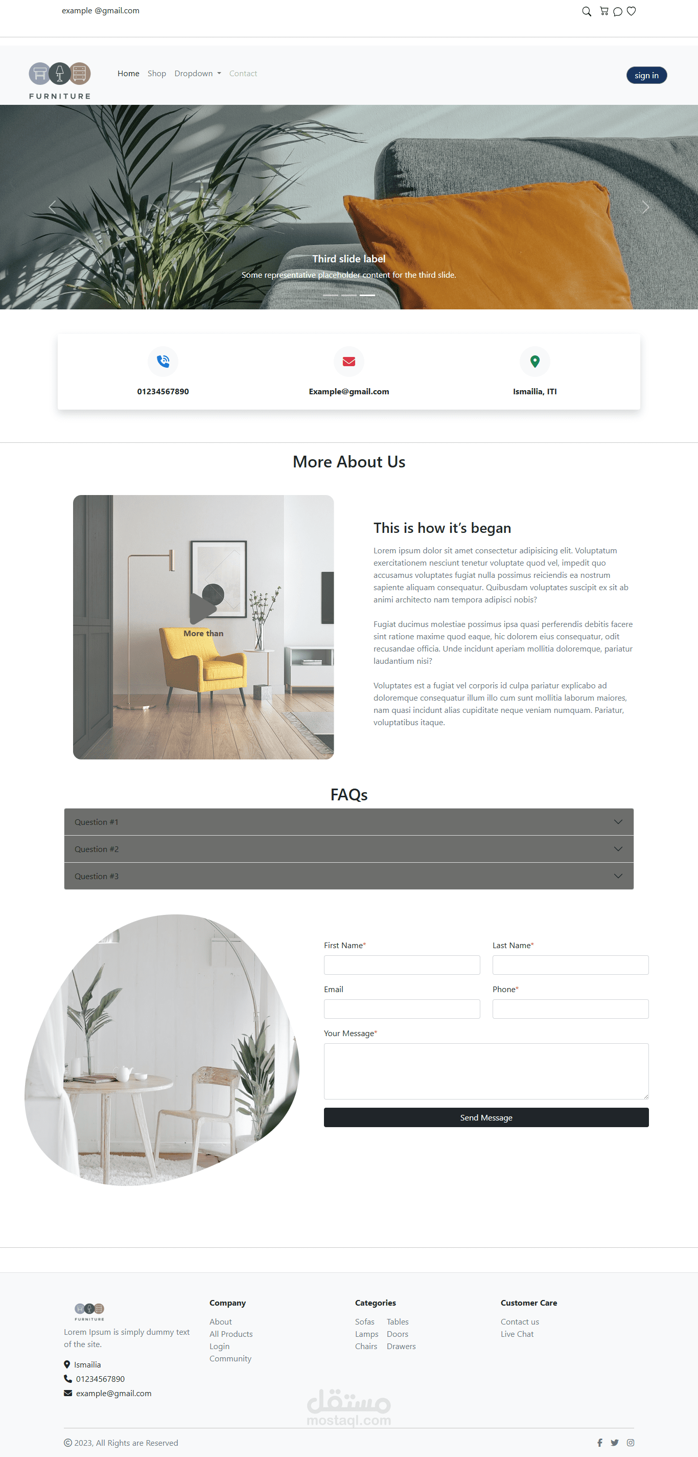 تصميم صفحه هبوط ب Bootstrap