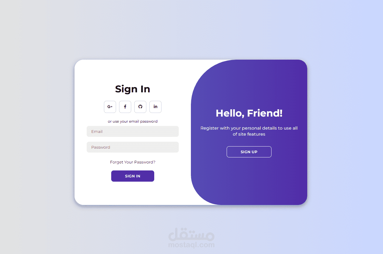 صفحة تسجيل دخول احترافيه  باستخدام HTML وCSS