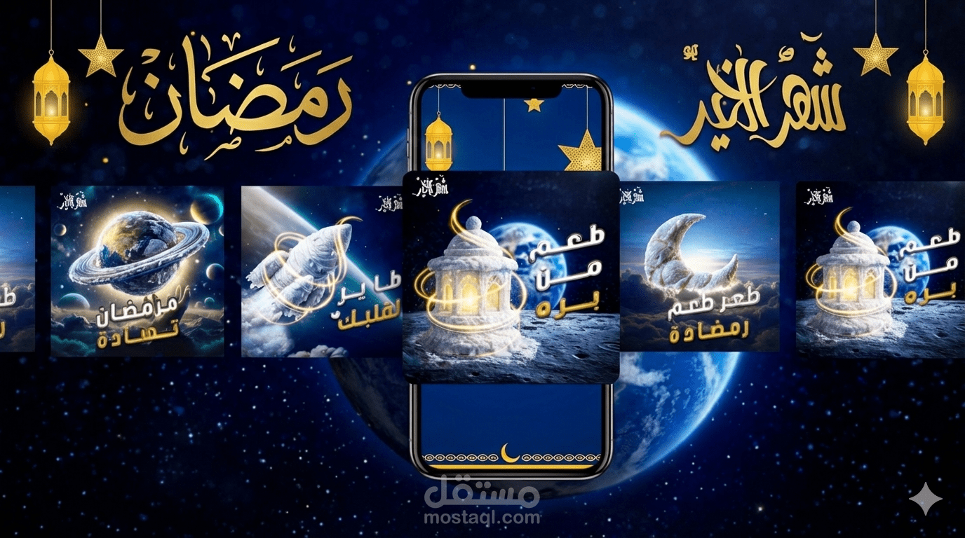 تصميم كامبين رمضان لإعلان ice cream  يشكل مختلف واحترافى