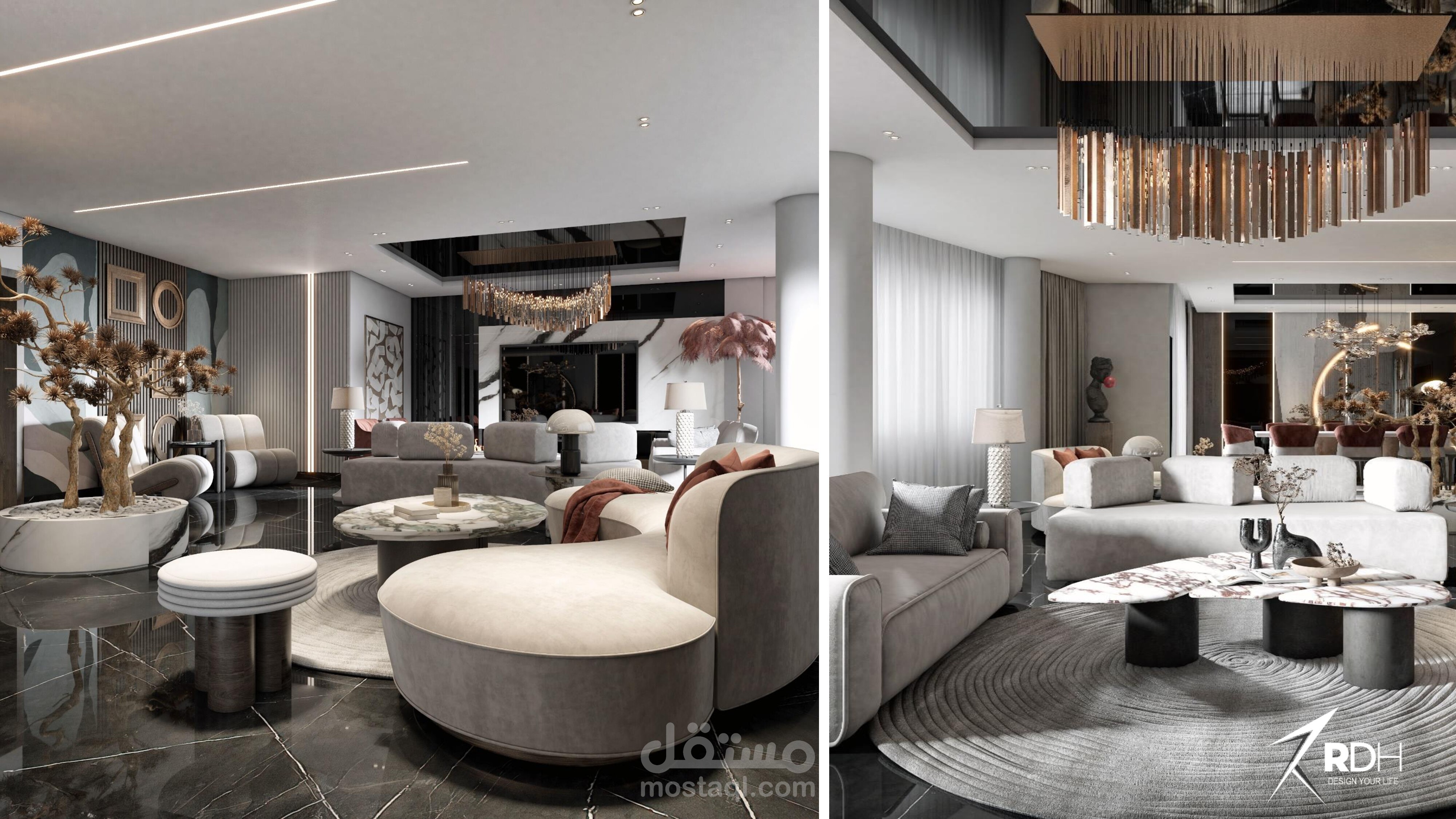 تصميم فيلا مودرن فى الإمارات مساحتها ٦٠٠ متر