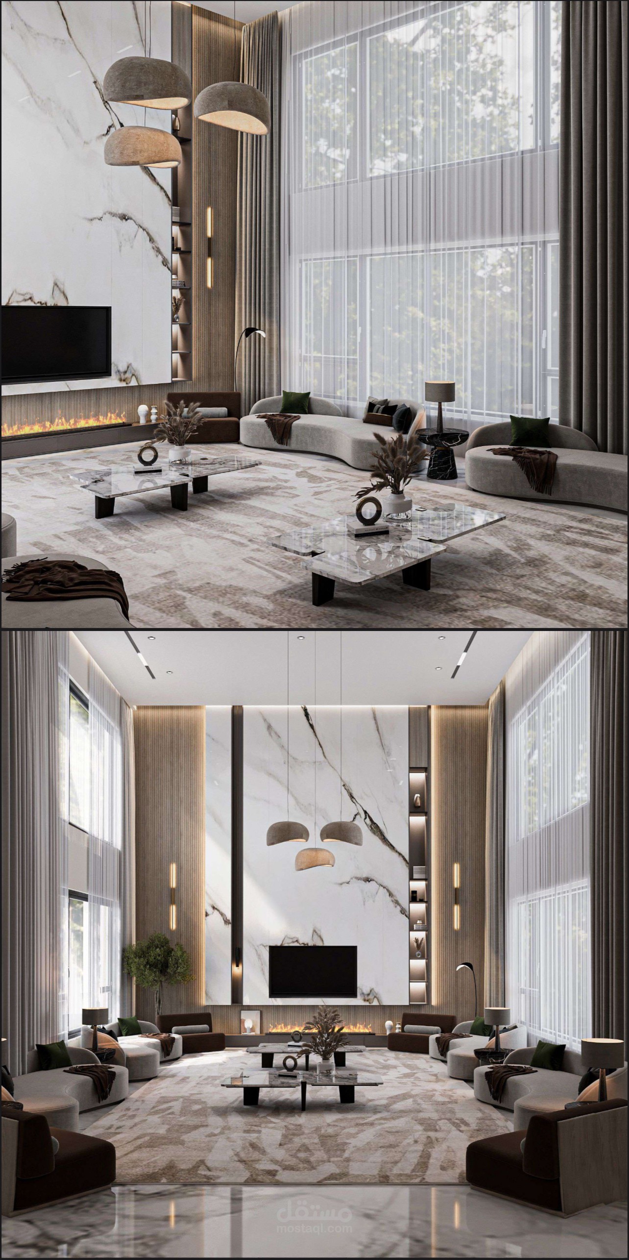 تصميم داخلي لفيلا سكنية .