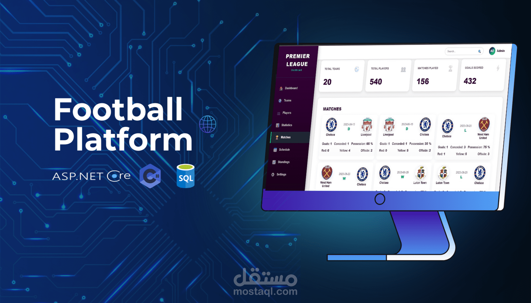 تصميم منصة للمباريات
