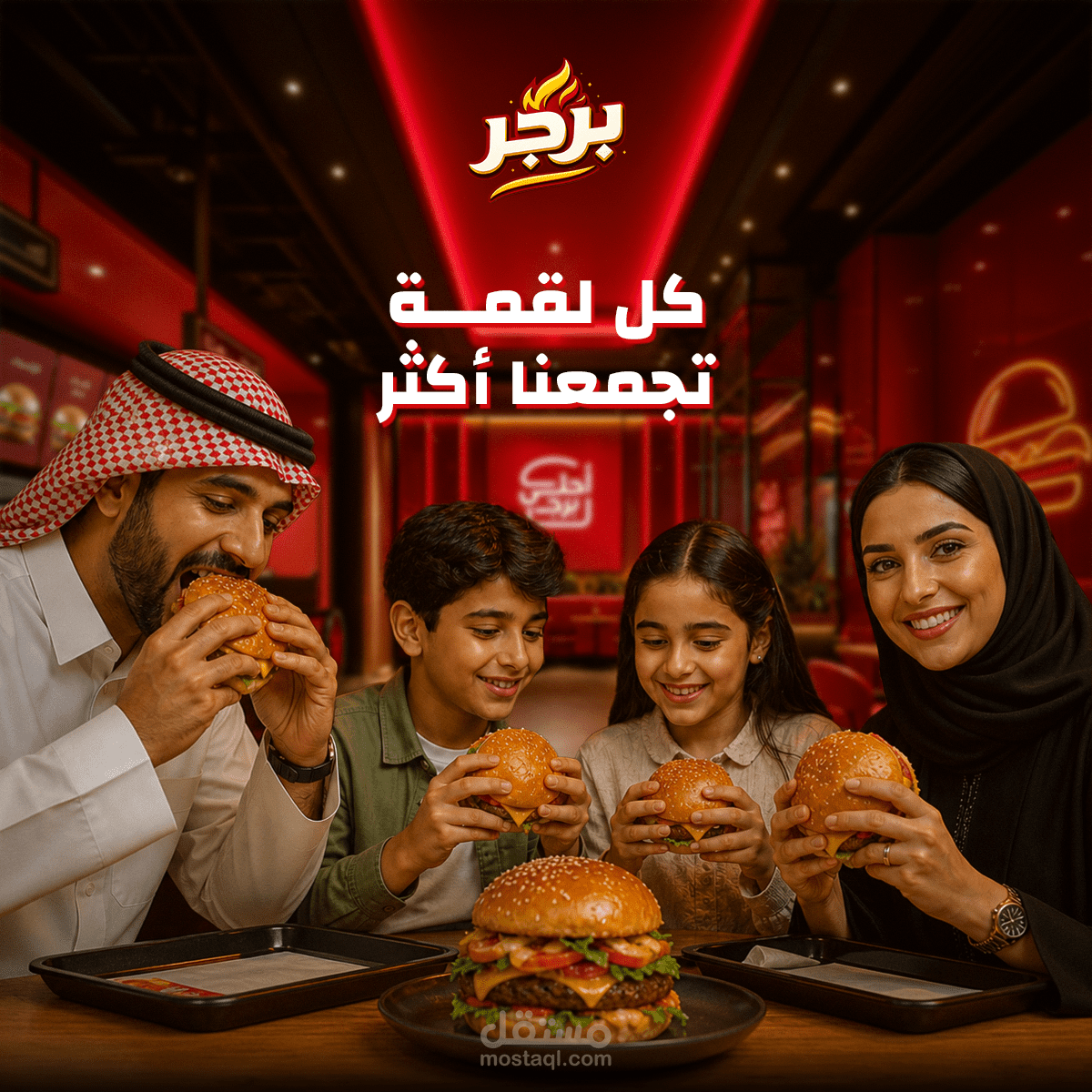 تصاميم سوشيال ميديا لمطعم برحر بالمملكة العربية السعودية