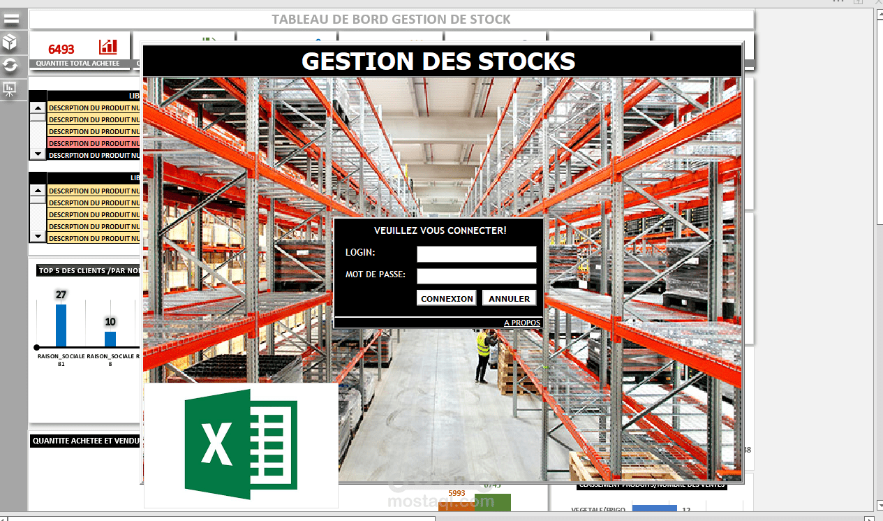Excel: تطبيق إدارة المخازن.