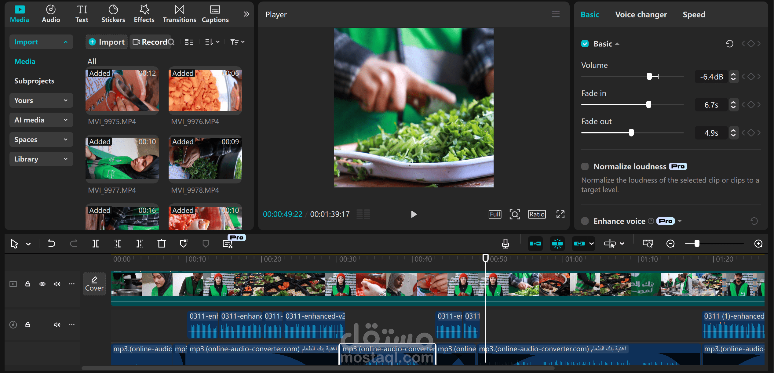 اعداد وتصوير ومونتاج العديد من الفيديوهات بمعايير احترافية لبنك الطعام المصري