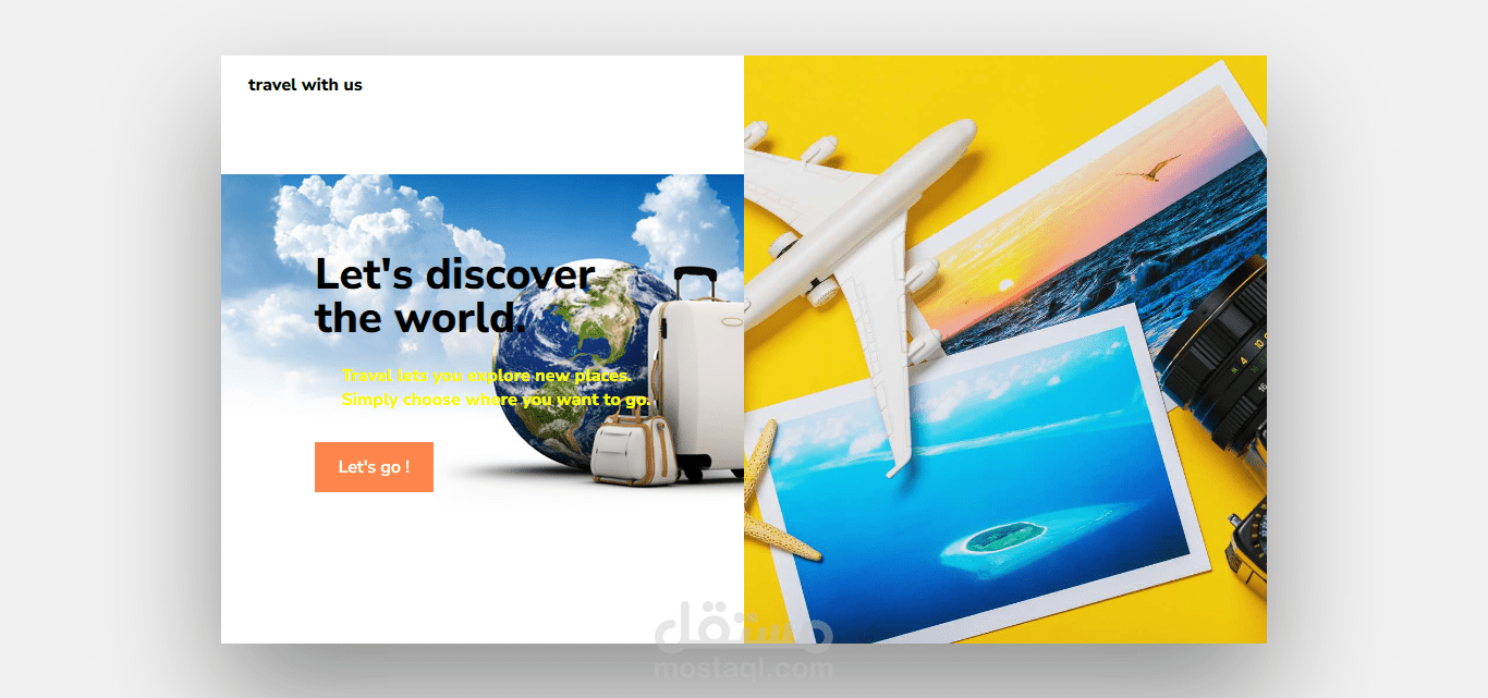 traveling landing page