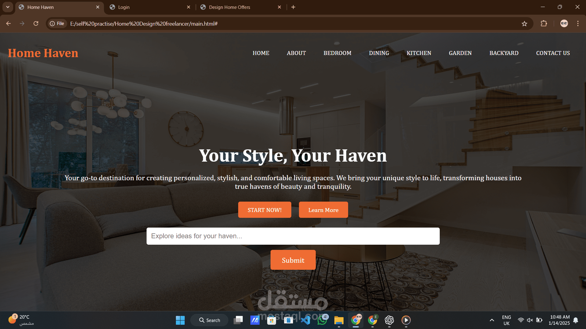 تصميم صفحة هبوط Landing page
