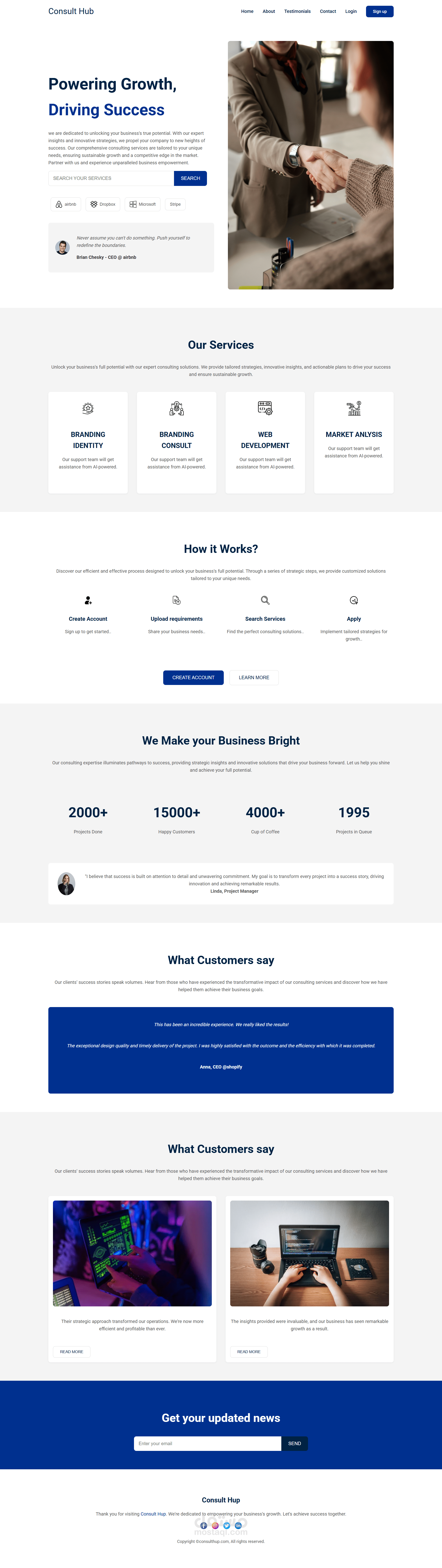 تصميم موقع استشاري احترافي - Consult Hub