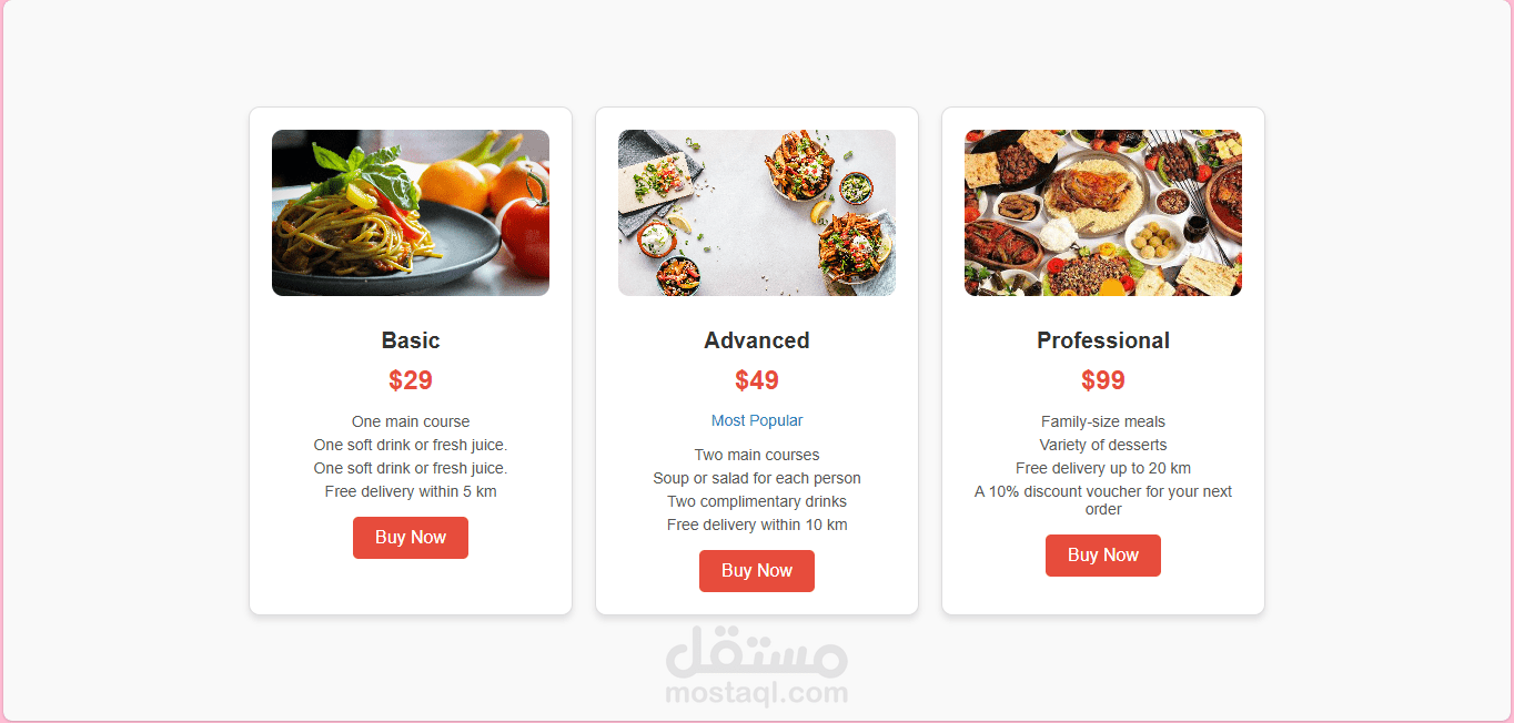 صفحة خطة الأسعار (Pricing Plan Page)