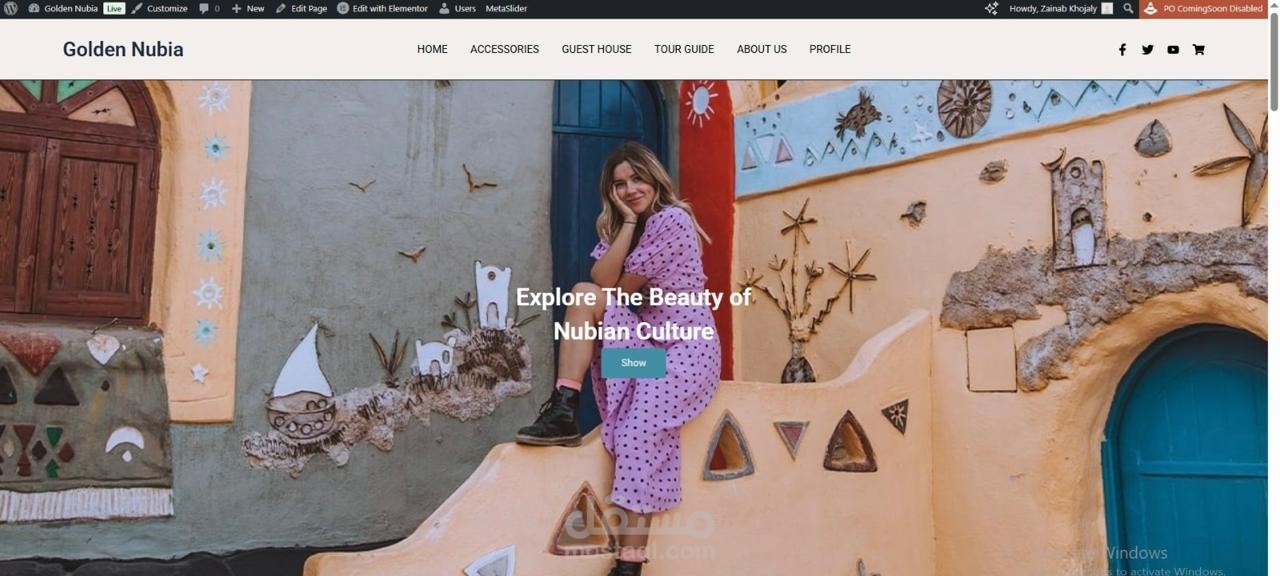 موقع Golden Nubia – منصة عن الثقافة النوبية (WordPress)