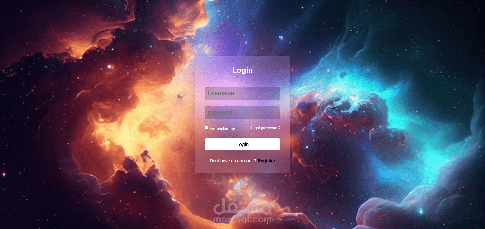 تصميم وتطوير صفحة تسجيل دخول احترافية (Login Page)