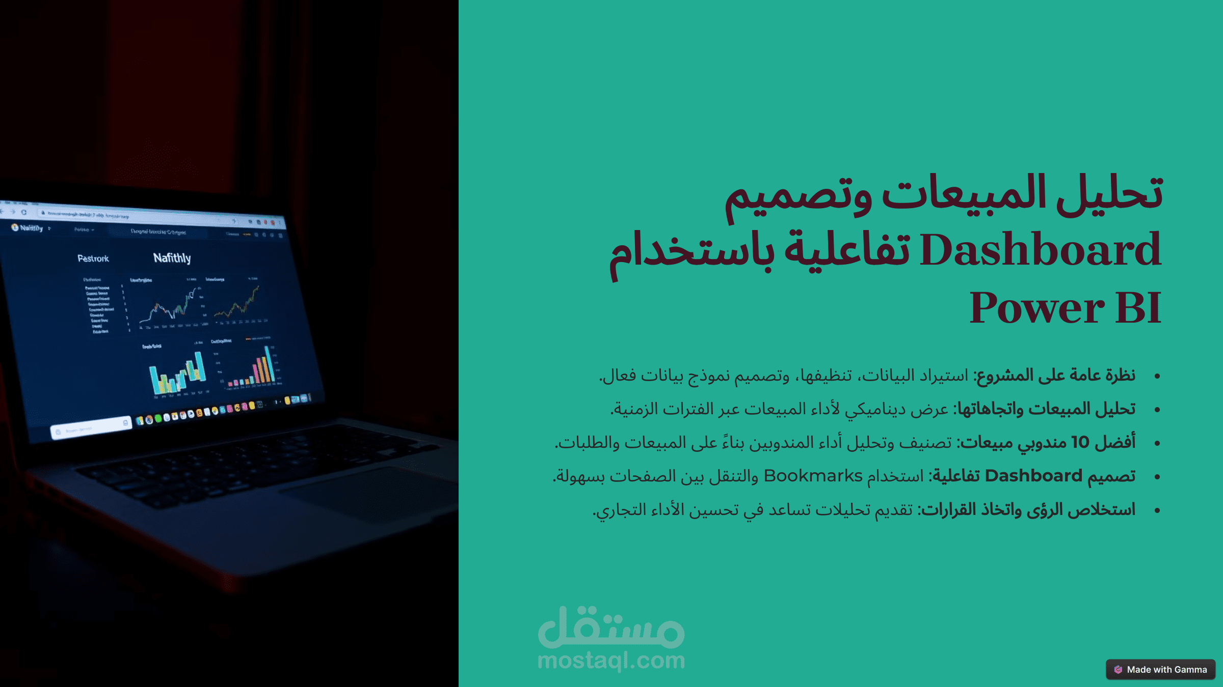 تحليل بيانات المبيعات وتصميم Dashboard تفاعلية باستخدام Power BI