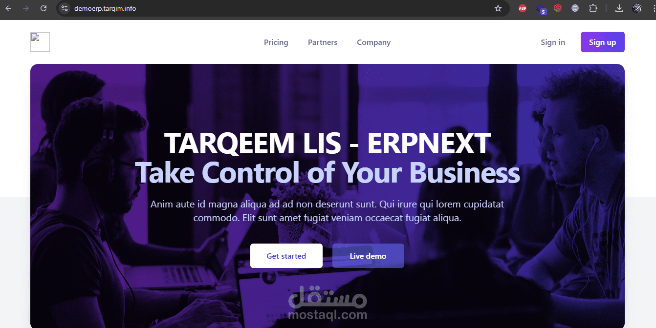 نسخ معدلة من تطبيق إدارة المنشئات Erpnext  والتواصل مع منظومة الفواتير الإلكترونية