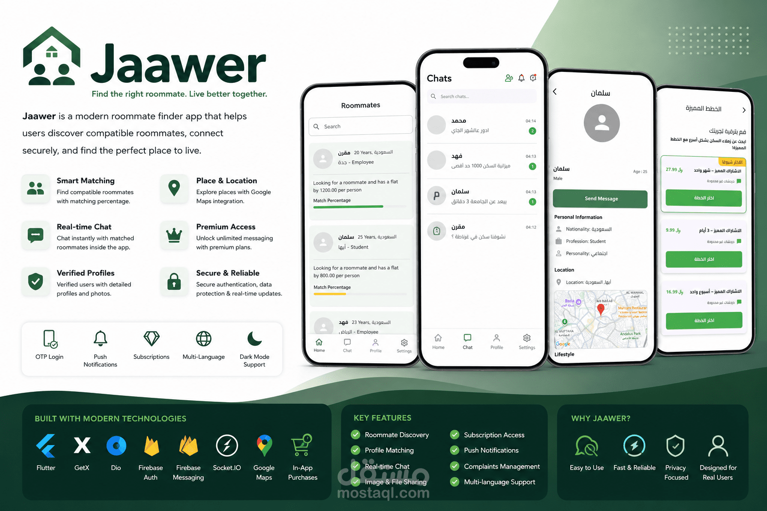 جاور (Jaawer) – تطبيق للعثور على شريك سكن